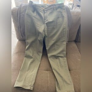 Chico’s olive green ankle jeans